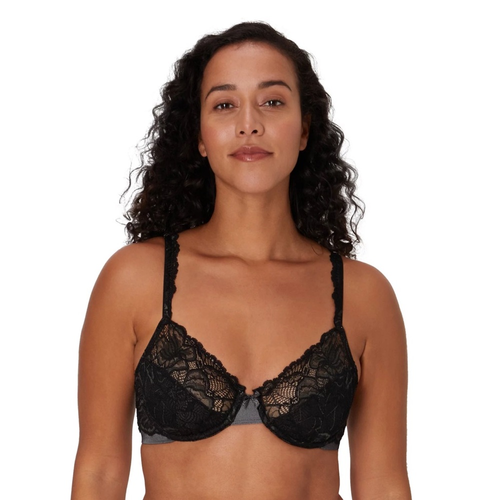Bali Black Lace Underwire Bra Full Coverage